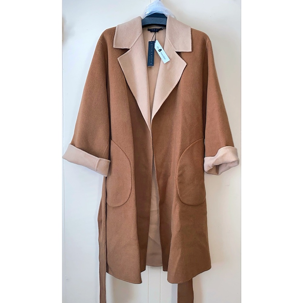 Alice + Olivia Tomiko Gorgeous Reversible Cashmere & Wool Blend Long Coat - Picture 6 of 16